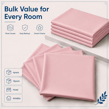 ZPECC Pink Pillow Cases Standard Size Set of 4 with Envelope Closure