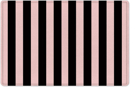 Black Striped Bath Mat for Shower Pink Stripe Bathroom Rugs Funny Abstract Bathtub Mat Non Slip Door Mat Indoor Entrance Memory Foam Floor Mat for Bedroom Bathroom Accessory 24x16 Inch