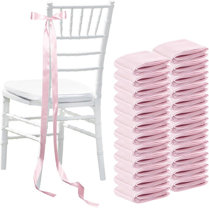 Daifunli 24 Pcs Pink Wedding Bows Aisle Decorations for Chairs