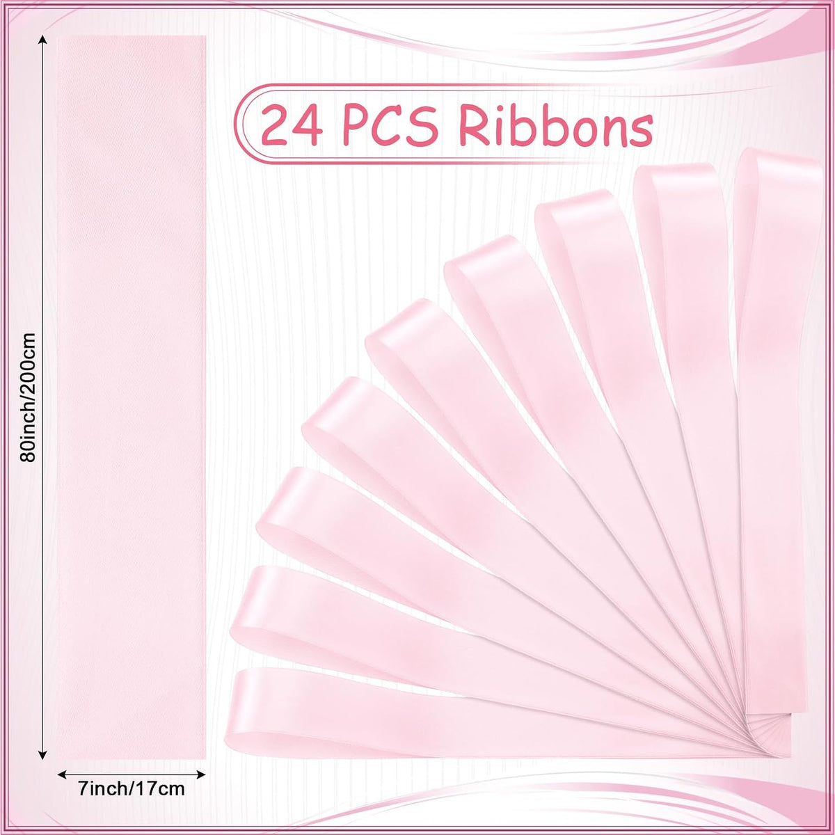 Daifunli 24 Pcs Pink Wedding Bows Aisle Decorations for Chairs