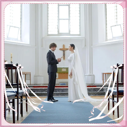 Daifunli 24 Pcs Pink Wedding Bows Aisle Decorations for Chairs