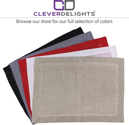 Pink Hemstitched Placemats - 6 Pack - 14" x 20" - 55/45 Linen Cotton Blend