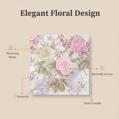 Pretty Printed Pink Floral Paper Napkins Disposable Decorative Paper Dinner Napkins Serviettes Paper Party Napkins with Designs 6.5x6.5 inch (20-Count)