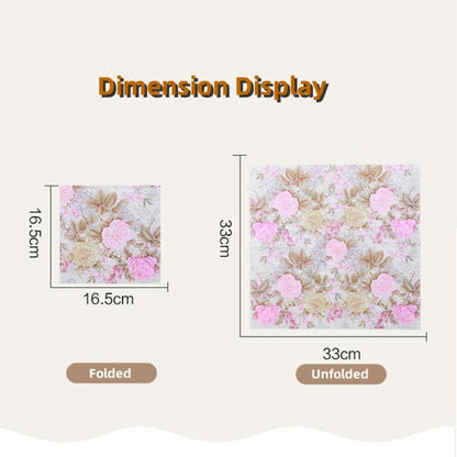 Pretty Printed Pink Floral Paper Napkins Disposable Decorative Paper Dinner Napkins Serviettes Paper Party Napkins with Designs 6.5x6.5 inch (20-Count)