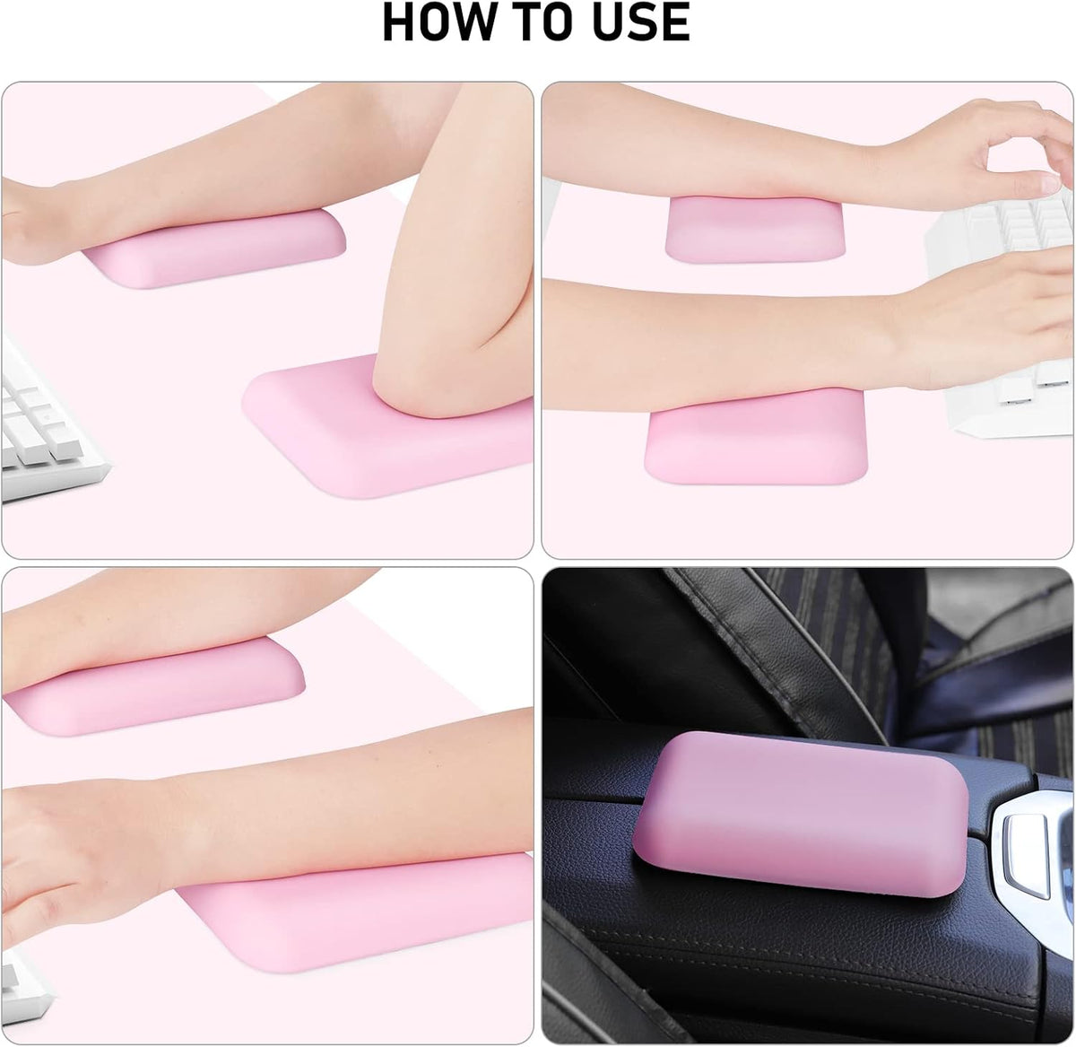 Elbow Rest Pads for Desk, Pink Ergonomic Wrist Rest Arm Rest Pads