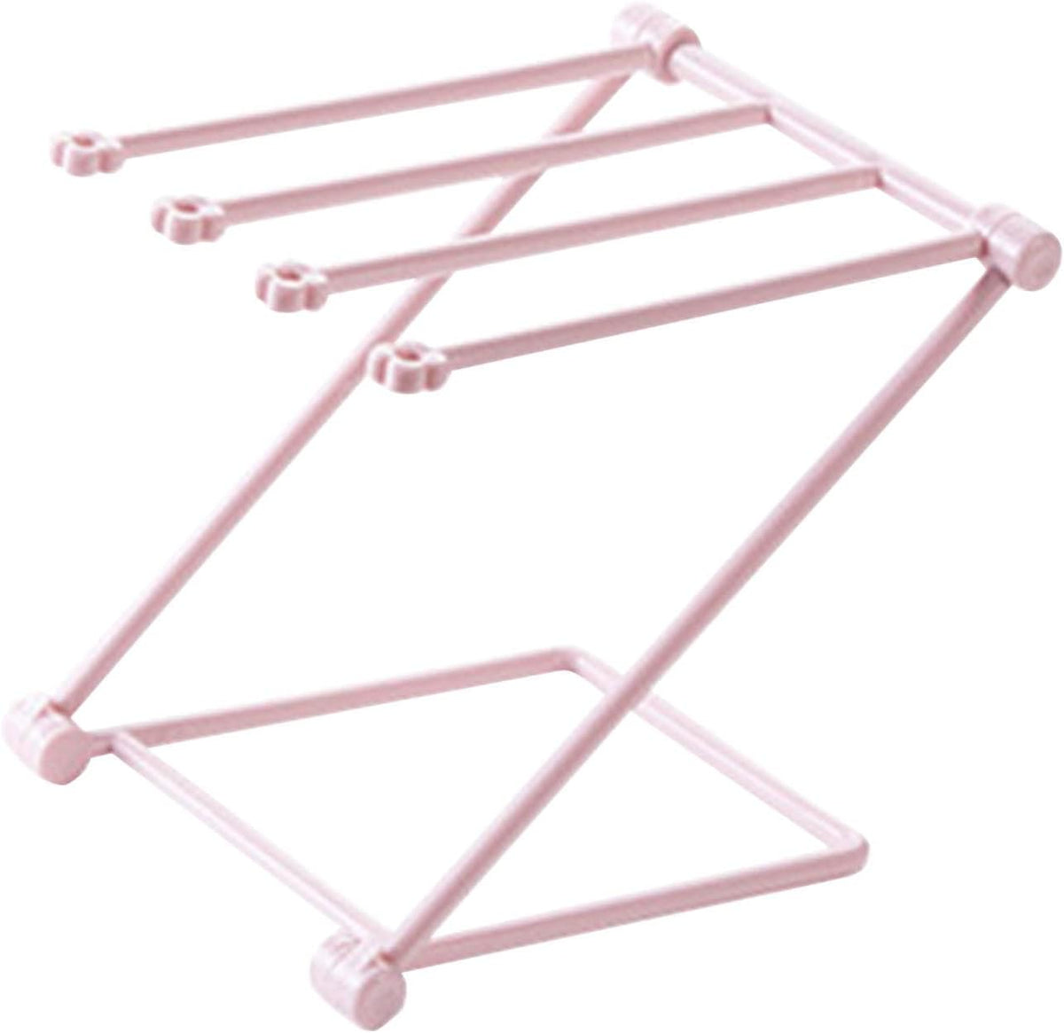 Foldable Hand Towel Stand Rack for Water Cup Storage Hygienic Washcloth Holder (Light Pink)