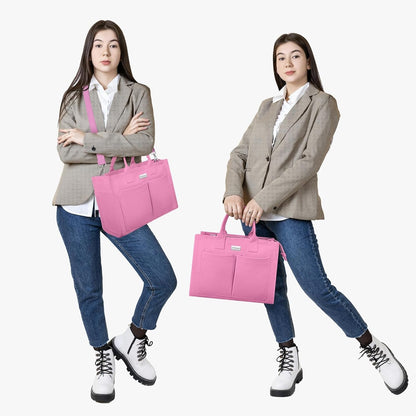 Heavy-Duty Canvas Tote Bag for Women, Adjustable Crossbody/Shoulder Handbag with 9 Pockets, Everything Tote