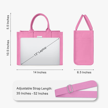 Heavy-Duty Canvas Tote Bag for Women, Adjustable Crossbody/Shoulder Handbag with 9 Pockets, Everything Tote