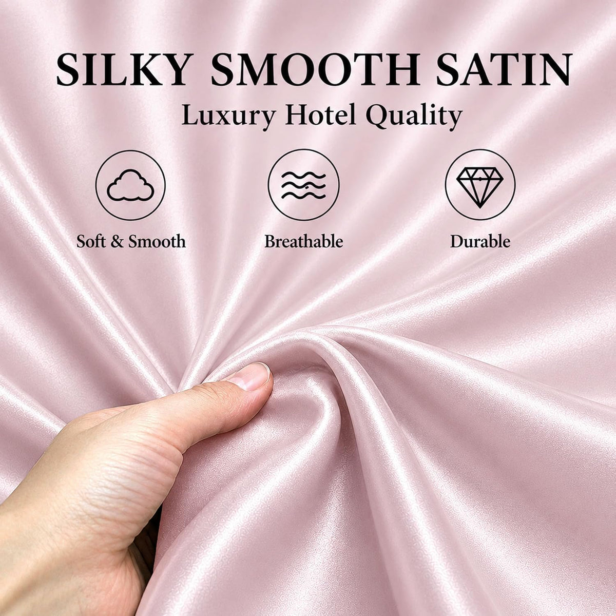 Silky Satin Sheet Set Full Size 4 Piece Cooling Hair Care Pink