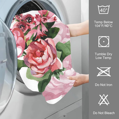 Pink Roses Hand Towel for Bathroom Set of 2 Hand Bath Towels Soft Absorbent Decorative Towels for Bathroom Kitchen Yoga Home Decor 14 x 28 in