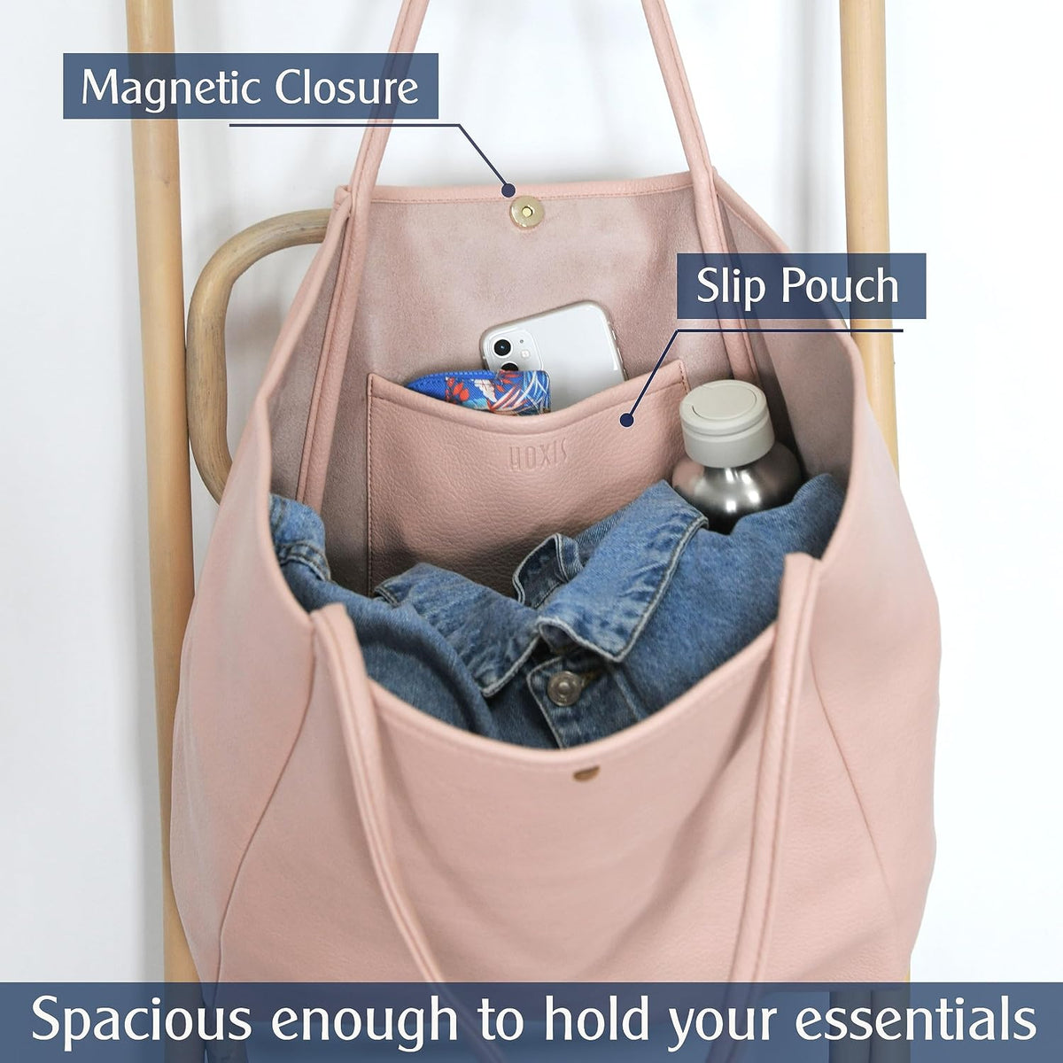 Oversize Pu Leather Tote Women Weekender Bag Shopper Handbag Travel Purse