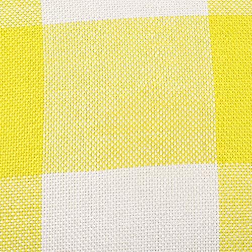 Lemon Yellow Pink White Buffalo Check Plaid Throw Pillow Covers Farmhouse Decorative Throw Pillow Case Indoor Outdoor Cushion Cover Pillowcase for Sofa 18 x 18 Inch Set of 2