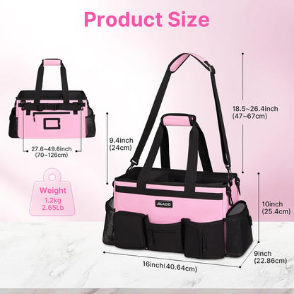 Large Wearable Cleaning Caddy Bag with Handles, Pink