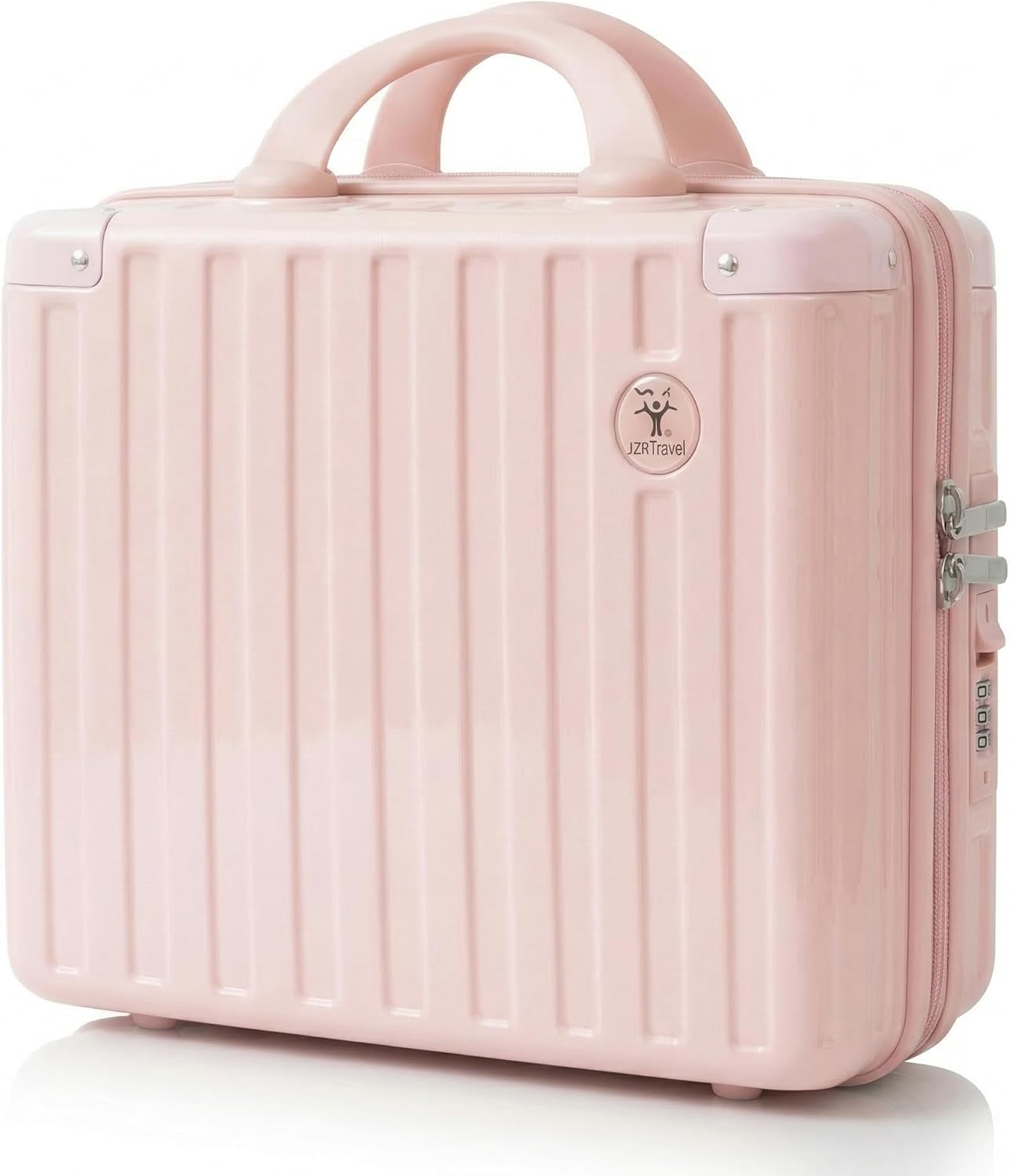 14 Inch Portable Waterproof Hard Shell Travel Makeup Case (Pink)