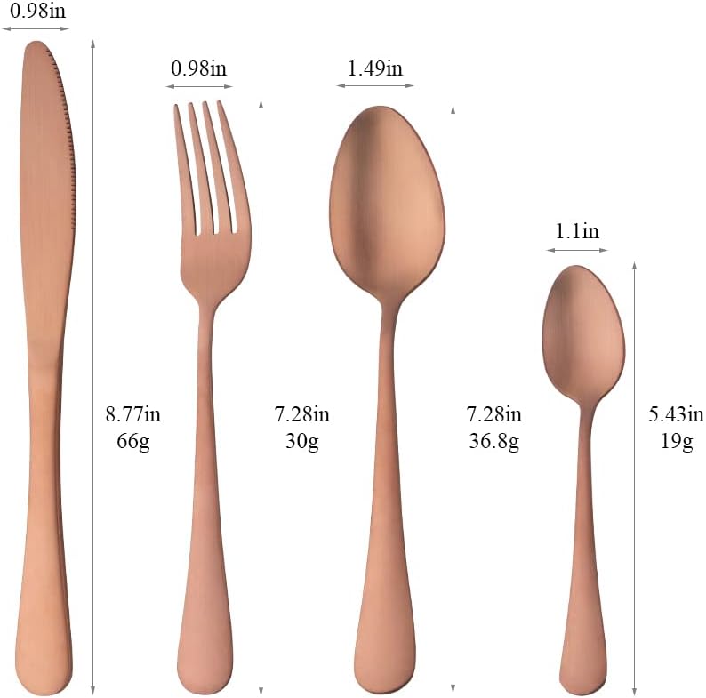 Dinner Forks Stainless Steel Set of 12 - Rose Gold 8 Inches Food Grade Titanium Fork Silverware Set Salad Forks Flatware Sets Dishwasher Safe for Home Kitchen Restaurant