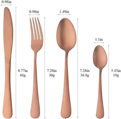 Dinner Forks Stainless Steel Set of 12 - Rose Gold 8 Inches Food Grade Titanium Fork Silverware Set Salad Forks Flatware Sets Dishwasher Safe for Home Kitchen Restaurant