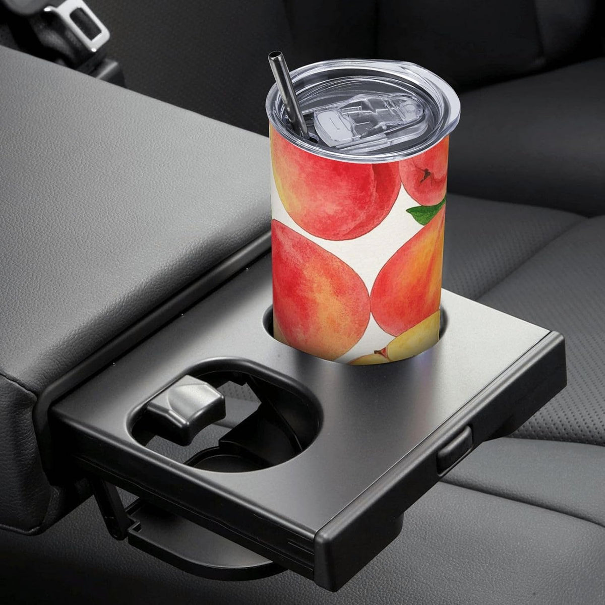 20oz Tumbler Stainless Steel Insulated Travel Tumblers Leakproof Travel Coffee Mug With Lid And Straw Watercolor Peach Drink Tumbler Cups Gifts For Women Men Lovers