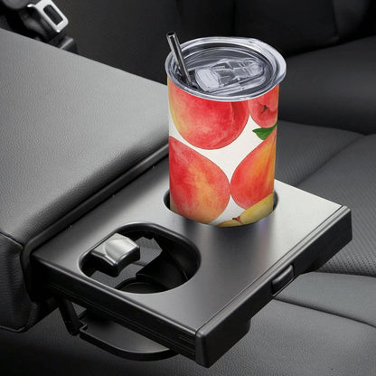 20oz Tumbler Stainless Steel Insulated Travel Tumblers Leakproof Travel Coffee Mug With Lid And Straw Watercolor Peach Drink Tumbler Cups Gifts For Women Men Lovers