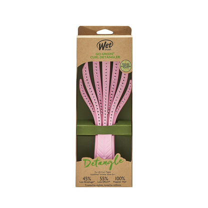 Go Green Curl Detangler Hair Brush - Pale Pink Ultra-Soft IntelliFlex Detangling Bristles Glide Through Tangles with Ease - Great For Curly Hair-No Split Ends & Pain-Free for Wet or Dry Hair