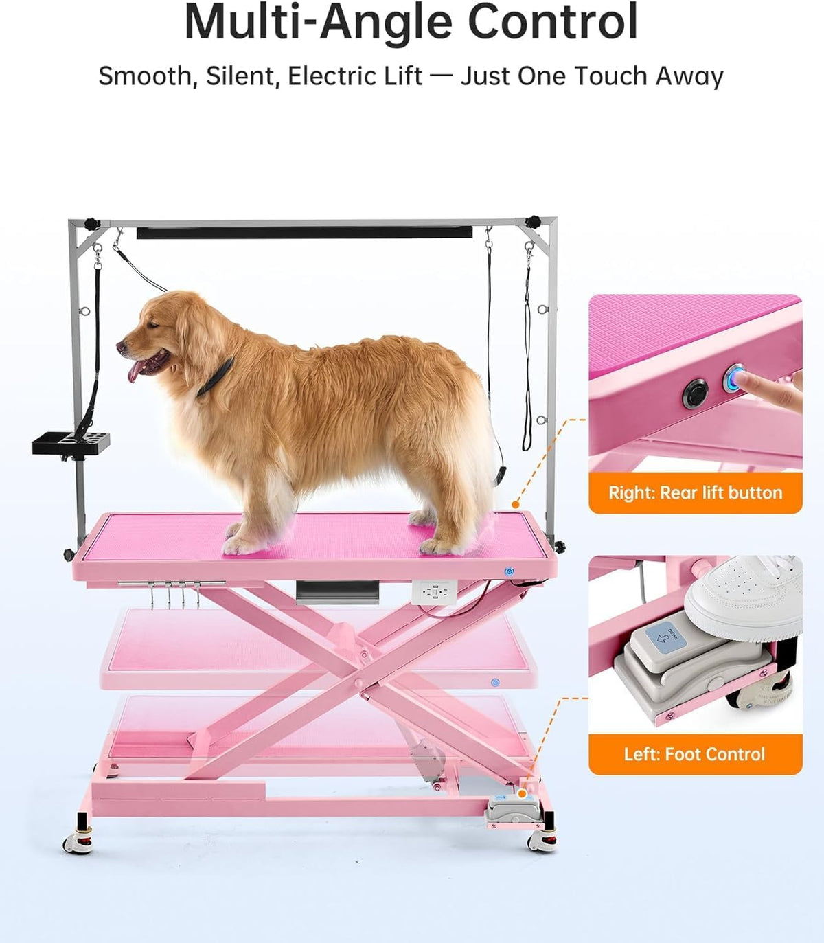 POLIMO Professional LED Electric Dog Grooming Table - Heavy Duty