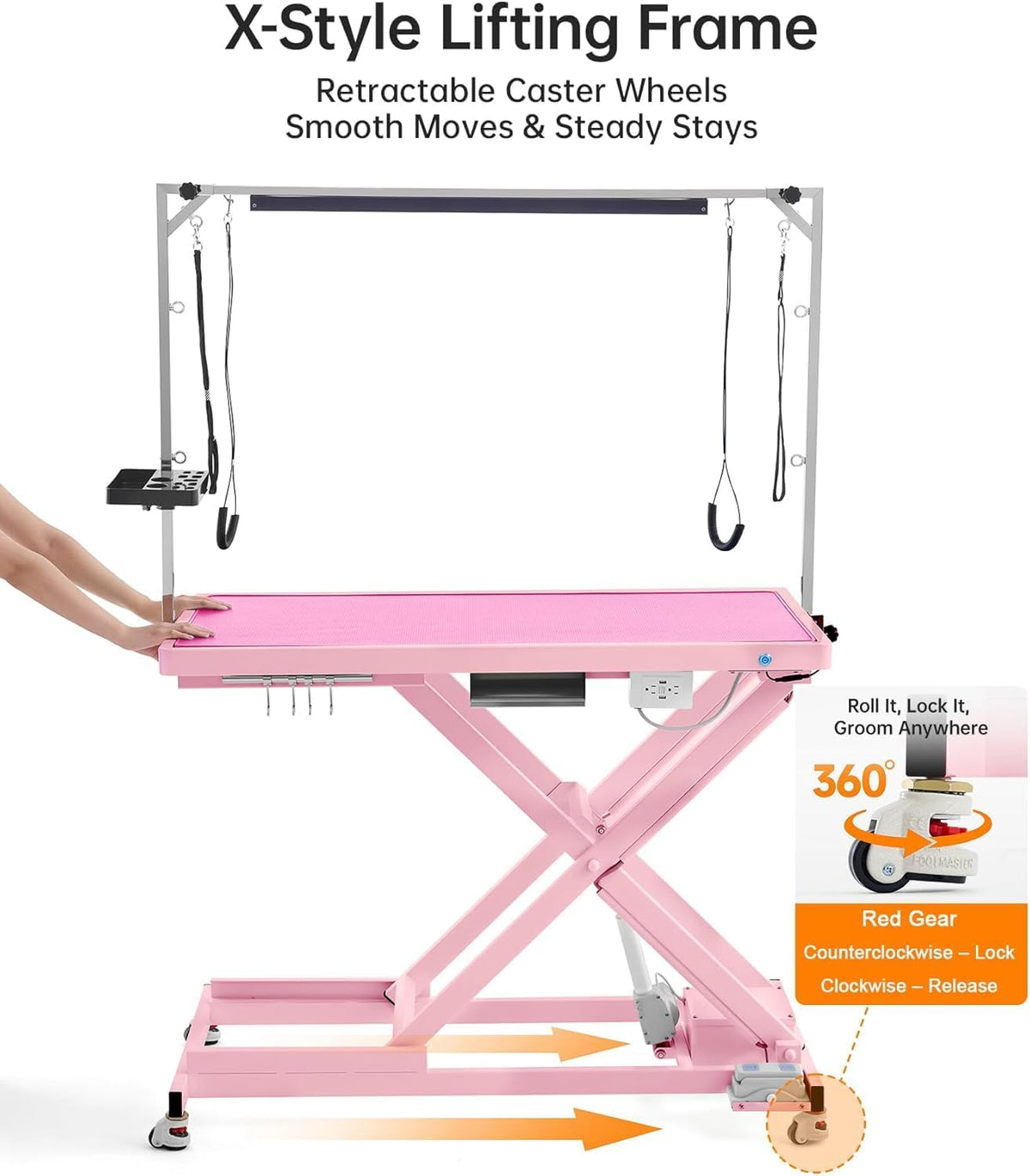 POLIMO Professional LED Electric Dog Grooming Table - Heavy Duty