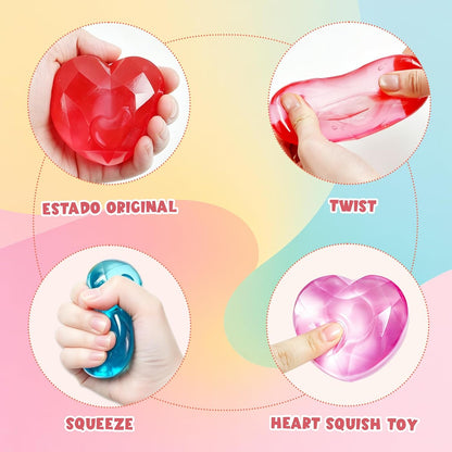 Taba Squishy Toys, Cat Paw Cute Kawaii Squeeze Toys ,Sticky Squishy Fidget Toys Silicone Squeeze Toy for Stress Relief,Cute Soft Toys,Best Gift for Anniversary (Heart)