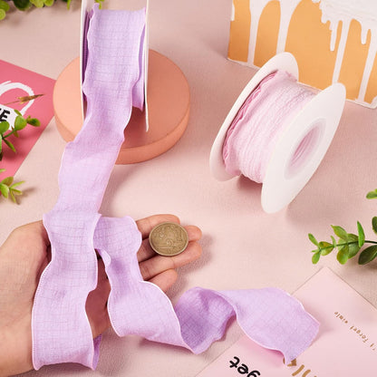 Beadthoven 20 Yards 1.57 Inch Wide Ruffled Ribbons Pastel Pink Purple Polyester Fabric Ribbon Decorative Ribbons for Gift Wrapping DIY Dress Hair Bows Flower Bouquets Wedding Birthday Decorations