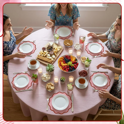 Scalloped Disposable Paper Placemats, 60 Pcs,13.5 Inch Round,Pink