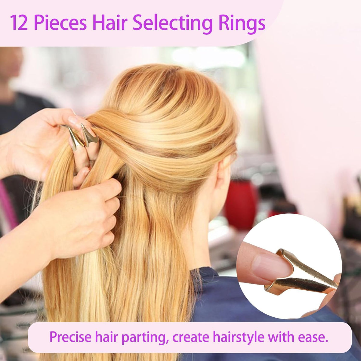 23 Pieces Hair Parting Tools Set, Hair Braiding Tool, Rat Tail Combs