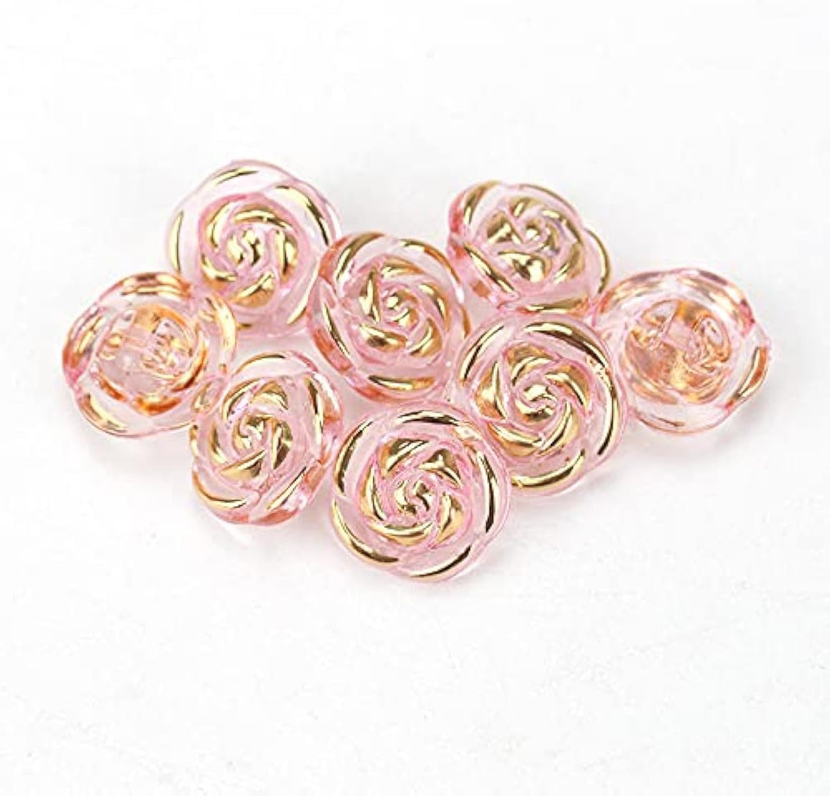 30 Pcs Acrylic Rose Flower Buttons Shirt Buttons Sewing Accessories DIY Crafts (Light Pink, 12.5mm)