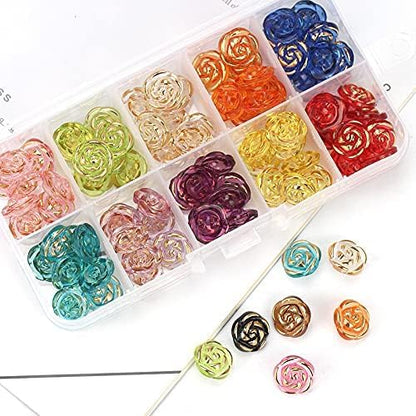 30 Pcs Acrylic Rose Flower Buttons Shirt Buttons Sewing Accessories DIY Crafts (Light Pink, 12.5mm)