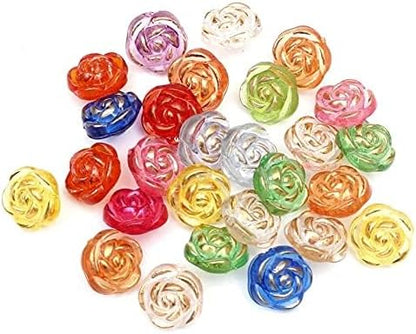 30 Pcs Acrylic Rose Flower Buttons Shirt Buttons Sewing Accessories DIY Crafts (Light Pink, 12.5mm)