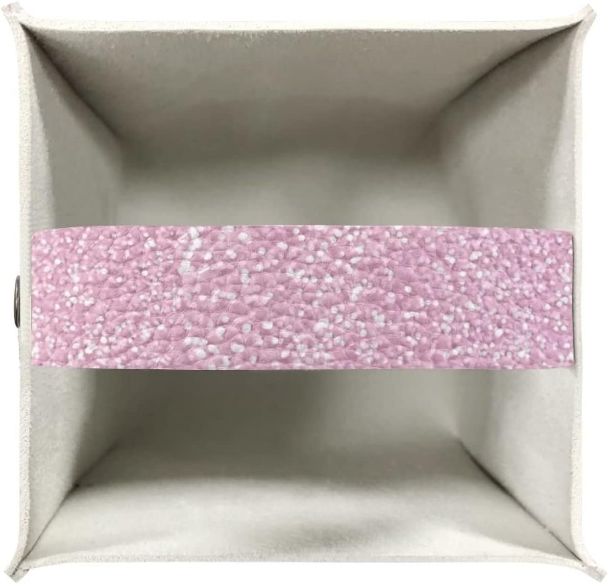 Rose Gold Print Tissue Box Cover Pink, Leather Square Tissue Box Holder for Decoration Facial Tissue Boxes with Bottom Belt