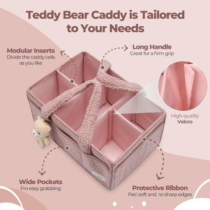 Baby Diaper Caddy Organizer with Handle, Boy & Girl Shower Gift Basket, Portable Diaper Storage Basket Bin for Wipes, Newborn Baby Essentials Registry Search Must Haves, Car Caddy Organizer