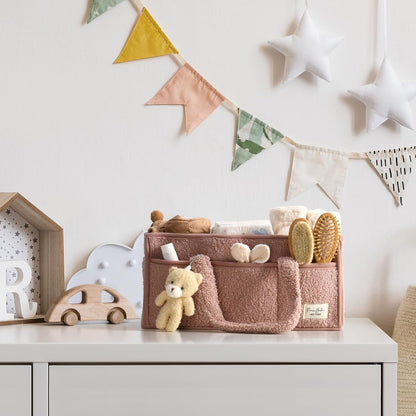 Baby Diaper Caddy Organizer with Handle, Boy & Girl Shower Gift Basket, Portable Diaper Storage Basket Bin for Wipes, Newborn Baby Essentials Registry Search Must Haves, Car Caddy Organizer