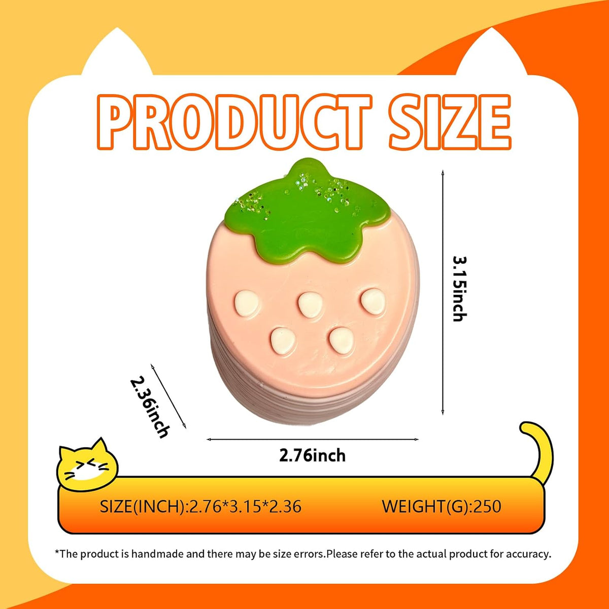 Soft Squeeze Toys with Thick Creamy Slime Texture, Rebound Squishy Fidget Toys for Stress Relief, Food Grade Silicone Squeeze Gift (Extra-Thick Strawberry Layer Cake)