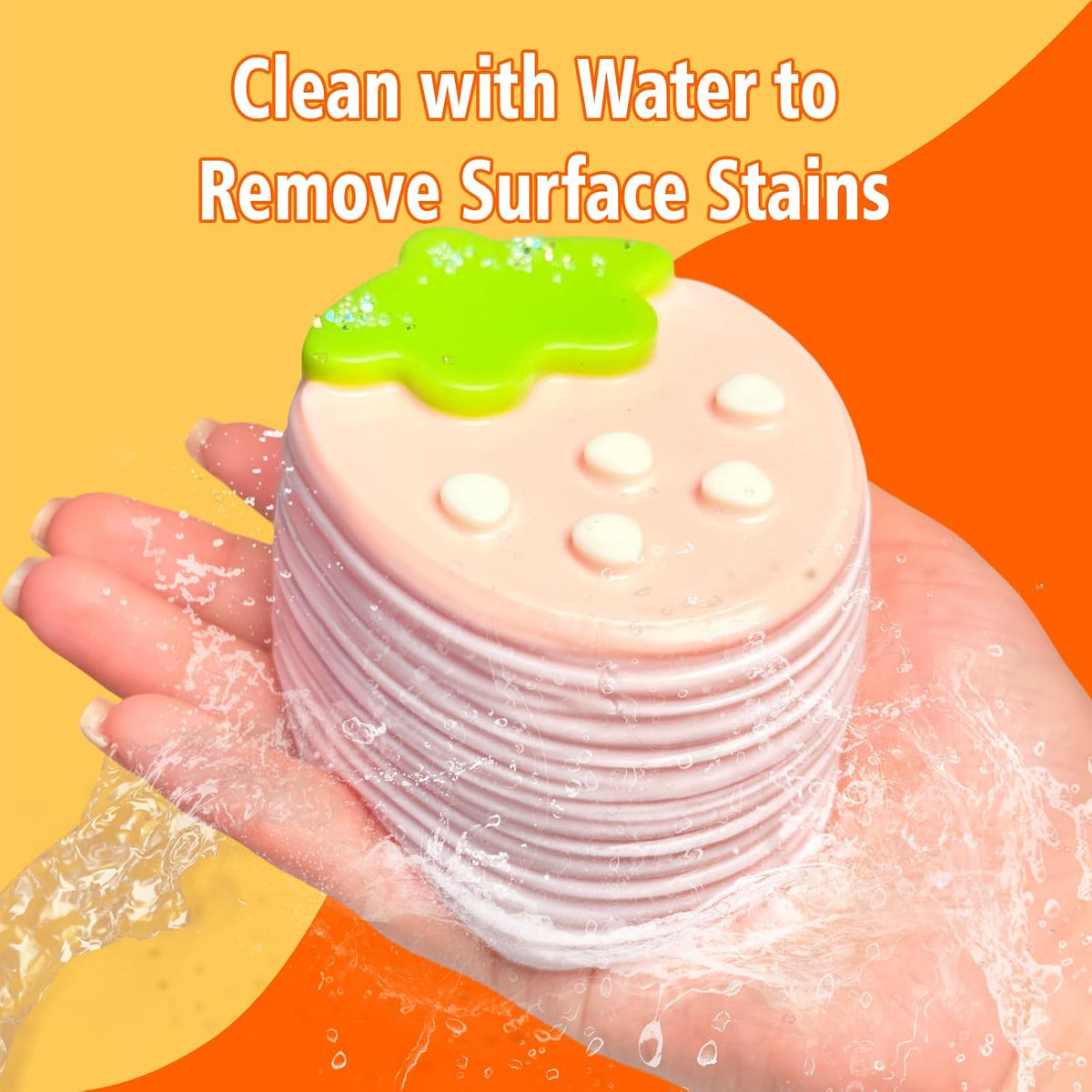 Soft Squeeze Toys with Thick Creamy Slime Texture, Rebound Squishy Fidget Toys for Stress Relief, Food Grade Silicone Squeeze Gift (Extra-Thick Strawberry Layer Cake)