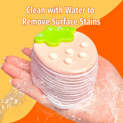 Soft Squeeze Toys with Thick Creamy Slime Texture, Rebound Squishy Fidget Toys for Stress Relief, Food Grade Silicone Squeeze Gift (Extra-Thick Strawberry Layer Cake)