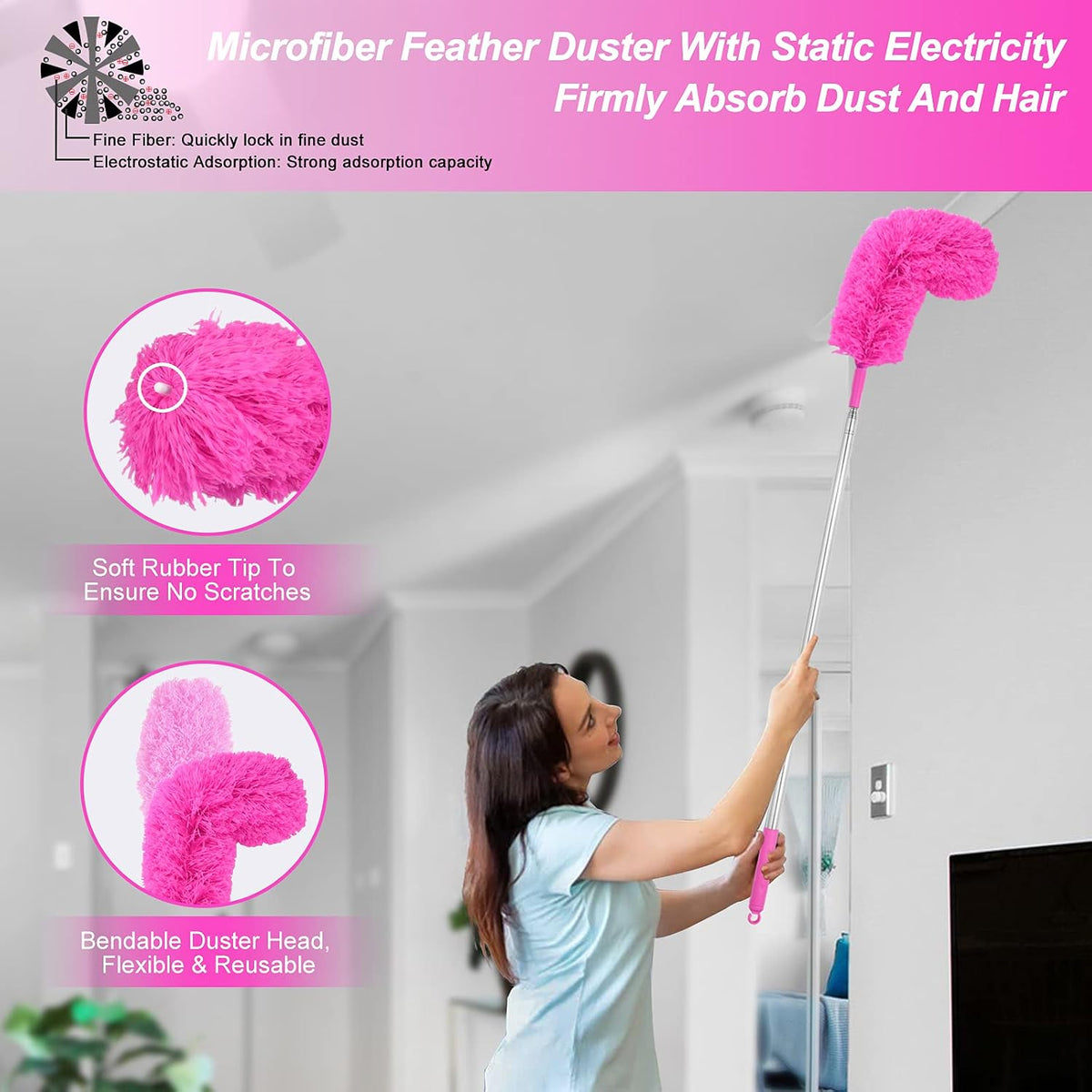 Microfiber Dusters for Cleaning, Dusters with Extension Pole