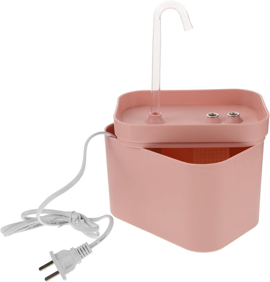 Automatic Cat and Dog Water Dispenser with Lightweight Plastic Material and Flower Shape Water Outlet, Low Power Consumption, Pink Modern Elegant Pet Fountain for Home Use