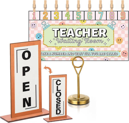 Poola 4 Pcs Classroom Waiting Room Chart Number Clips Open Closed Sign Cute