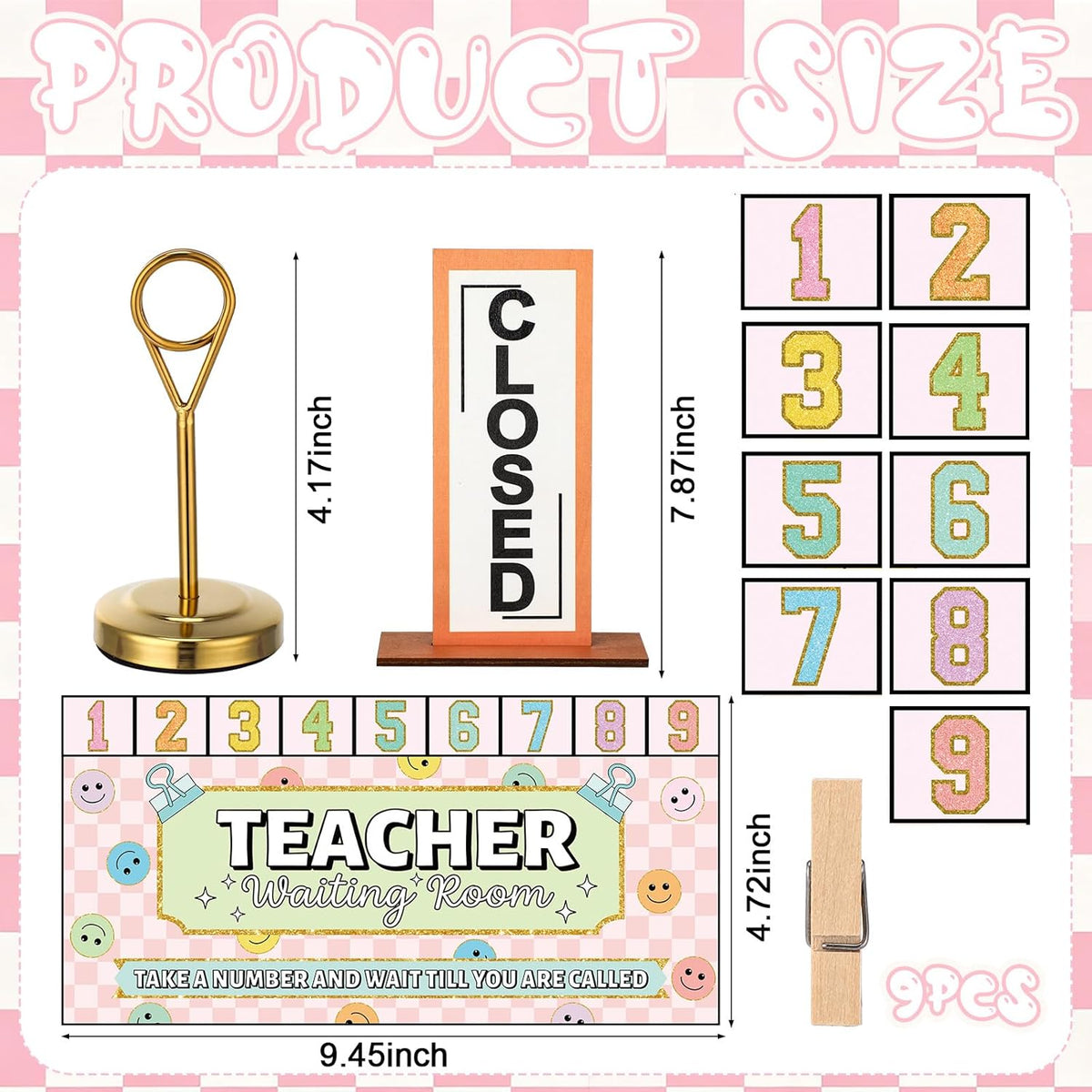 Poola 4 Pcs Classroom Waiting Room Chart Number Clips Open Closed Sign Cute