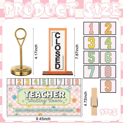 Poola 4 Pcs Classroom Waiting Room Chart Number Clips Open Closed Sign Cute