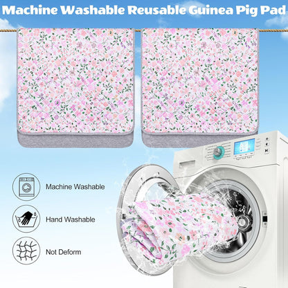 2 Pack Washable Guinea Pig Cage Liner, Waterproof Bedding