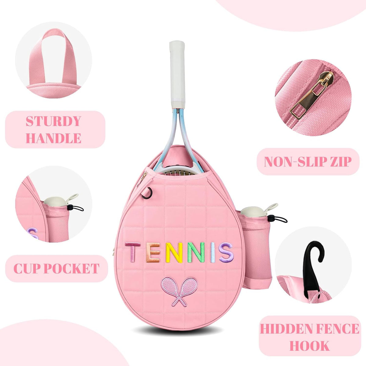 Tennis Bags for Women Girl, Tennis Sling Crossbody Backpack