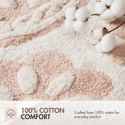 Casablanca Tufted Cotton Bath Rug Non-Slip, 20 x 30, Pink