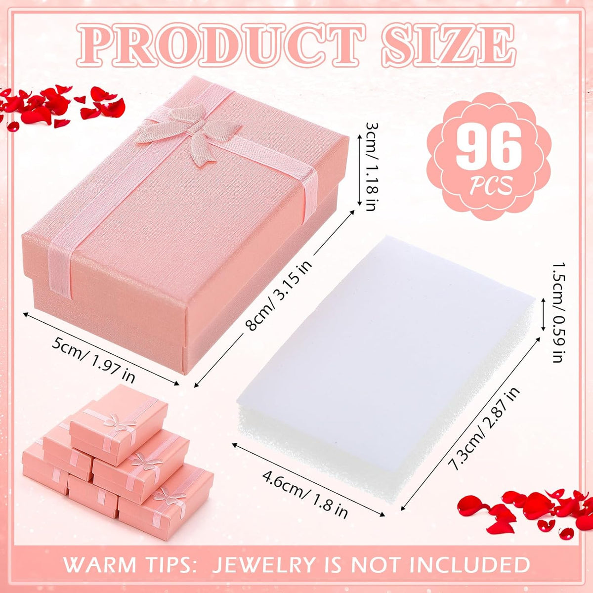 Small Cardboard Jewelry Gift Boxes 2 x 3.1 x 1.1 Inches Earring Boxes for Jewelry Gift Rings Earring Necklaces