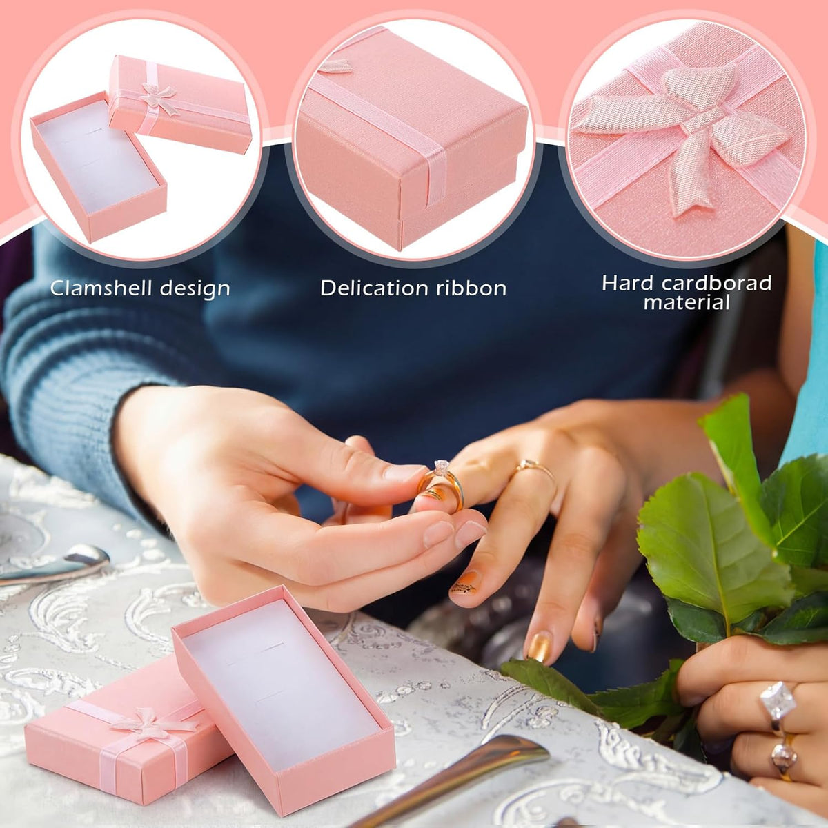 Small Cardboard Jewelry Gift Boxes 2 x 3.1 x 1.1 Inches Earring Boxes for Jewelry Gift Rings Earring Necklaces