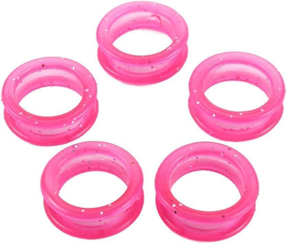 5Pcs Pink Silicone Scissors Finger Rings Grips Grooming Shear Thumb Inserts Finger Protector Ring Scissors Accessories for Animal Barber Hair Cutting Pet Shears Grooming