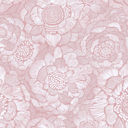 Pink Peel and Stick Wallpaper Pink Floral Contact Paper Boho Wallpaper Removable Self Adhesive Flower Wall Paper for Cabinet Bathroom Bedroom Decoral Papel Tapiz para Pared 17.3" X 78.7"